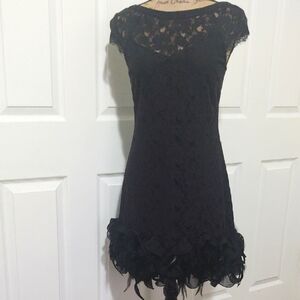 Jessica Simpson Black Embellished Ruffled Mini Dress